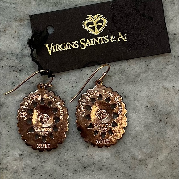 VIRGIN SAINTS & ANGELS BRINGING HER HOME CHARM EARRINGS - Picture 4 of 6